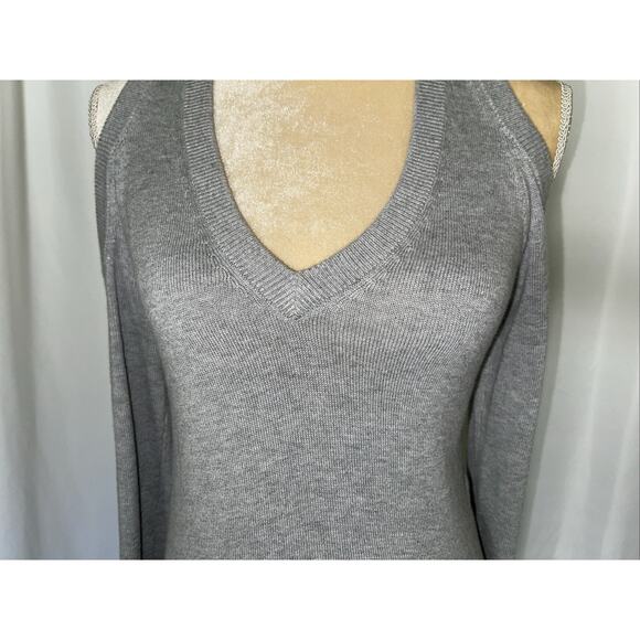 Michael Michael Kors long Sleeve Grey Cold Shoulder Sweater Dress Size XS - Picture 3 of 12